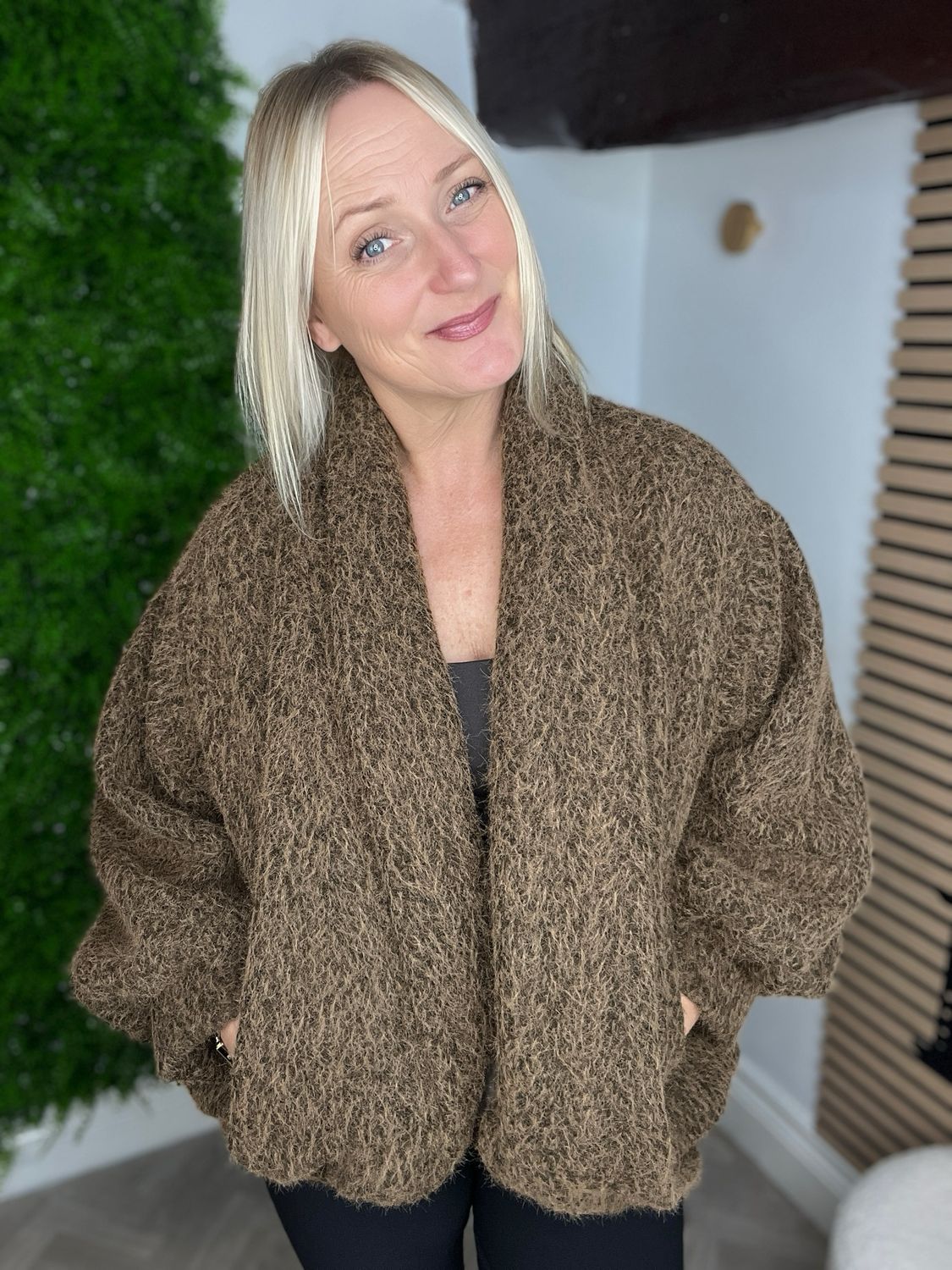 Boucle Edge To Edge Jacket - Chestnut