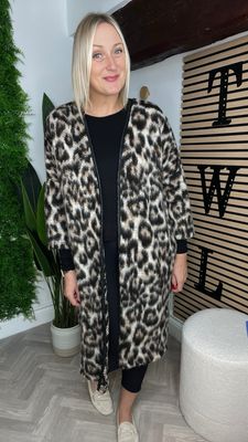Edge To Edge Long Coatigan - Animal