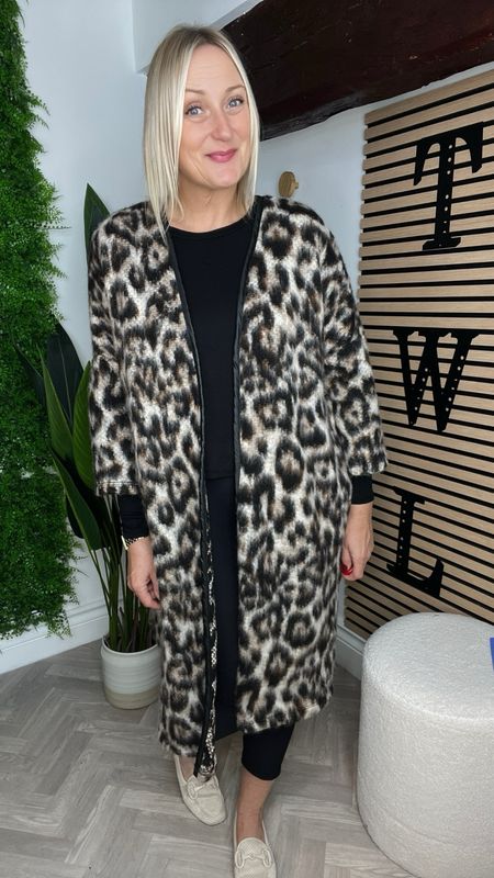 Edge To Edge Long Coatigan - Animal
