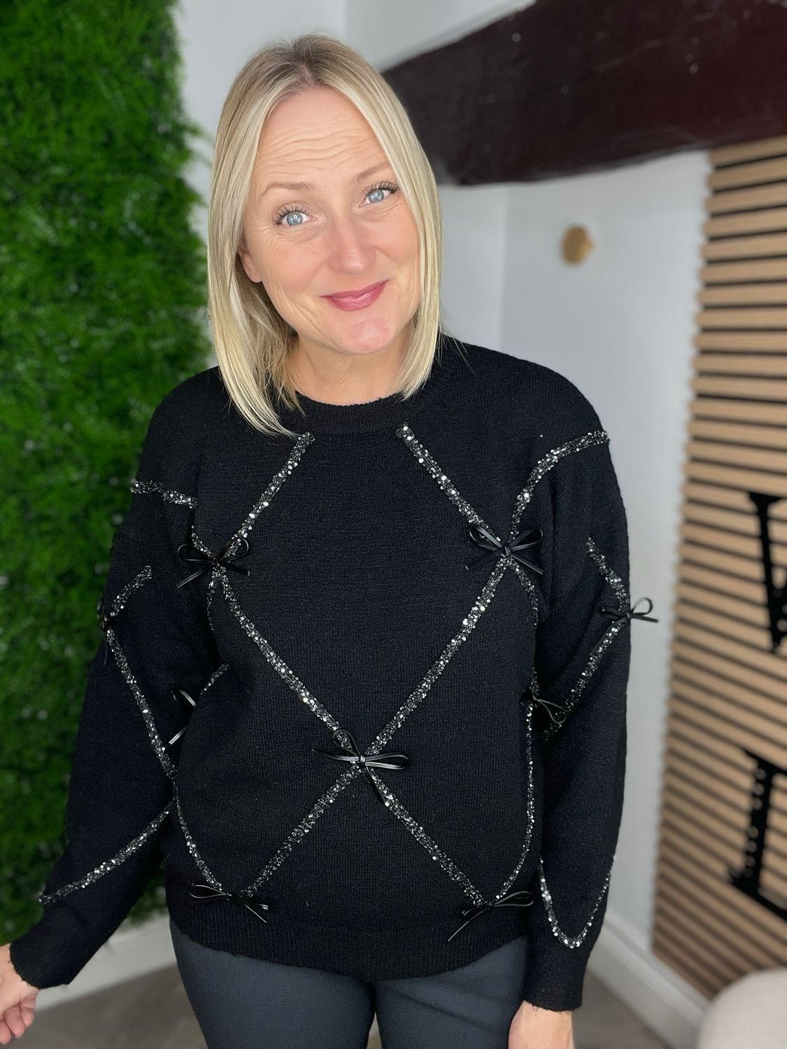 Bow & Ribbon Jumper - Black Bow & Ribbon Jumper - Black