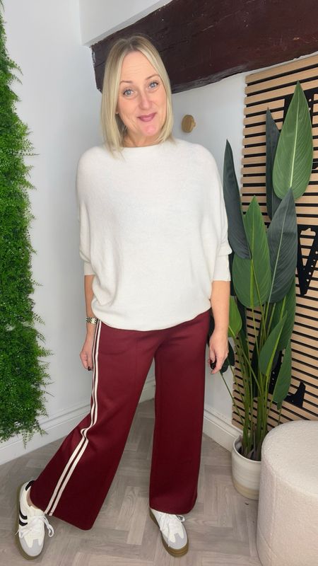 Straight To Wide Leg Trouser - Wine