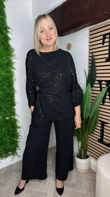 Sparkle 2 Pice Co Ord - Black Sparkle 2 Pice Co Ord - Black
