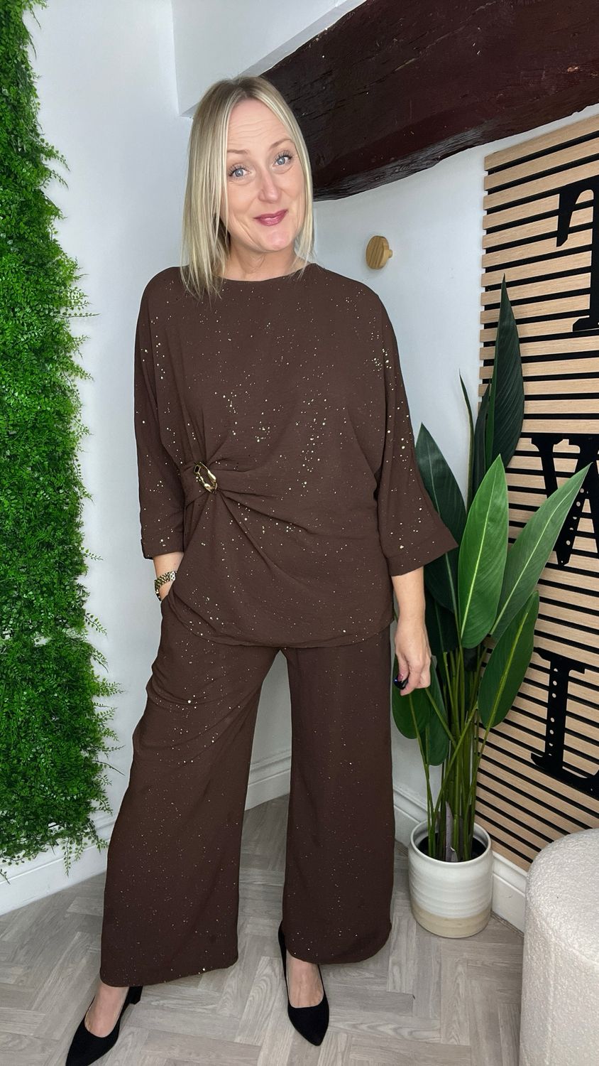 Sparkle 2 Pice Co Ord - Chocolate Sparkle 2 Pice Co Ord - Chocolate