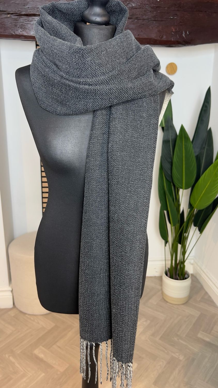 Reversible Scarf - Black & Ecru Reversible Scarf - Black & Ecru