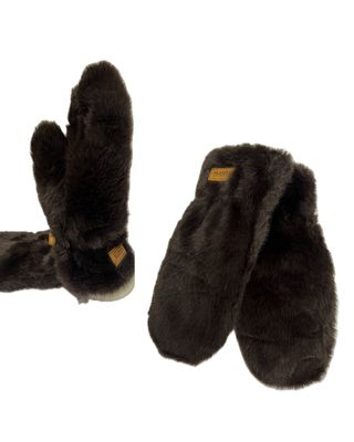 Faux Fur Mittens - Chocolate