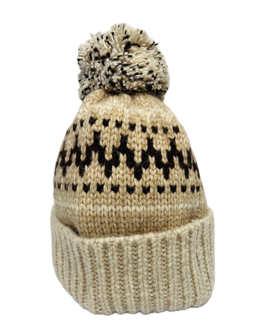 Bobble Hat - Camel & Brown Mix