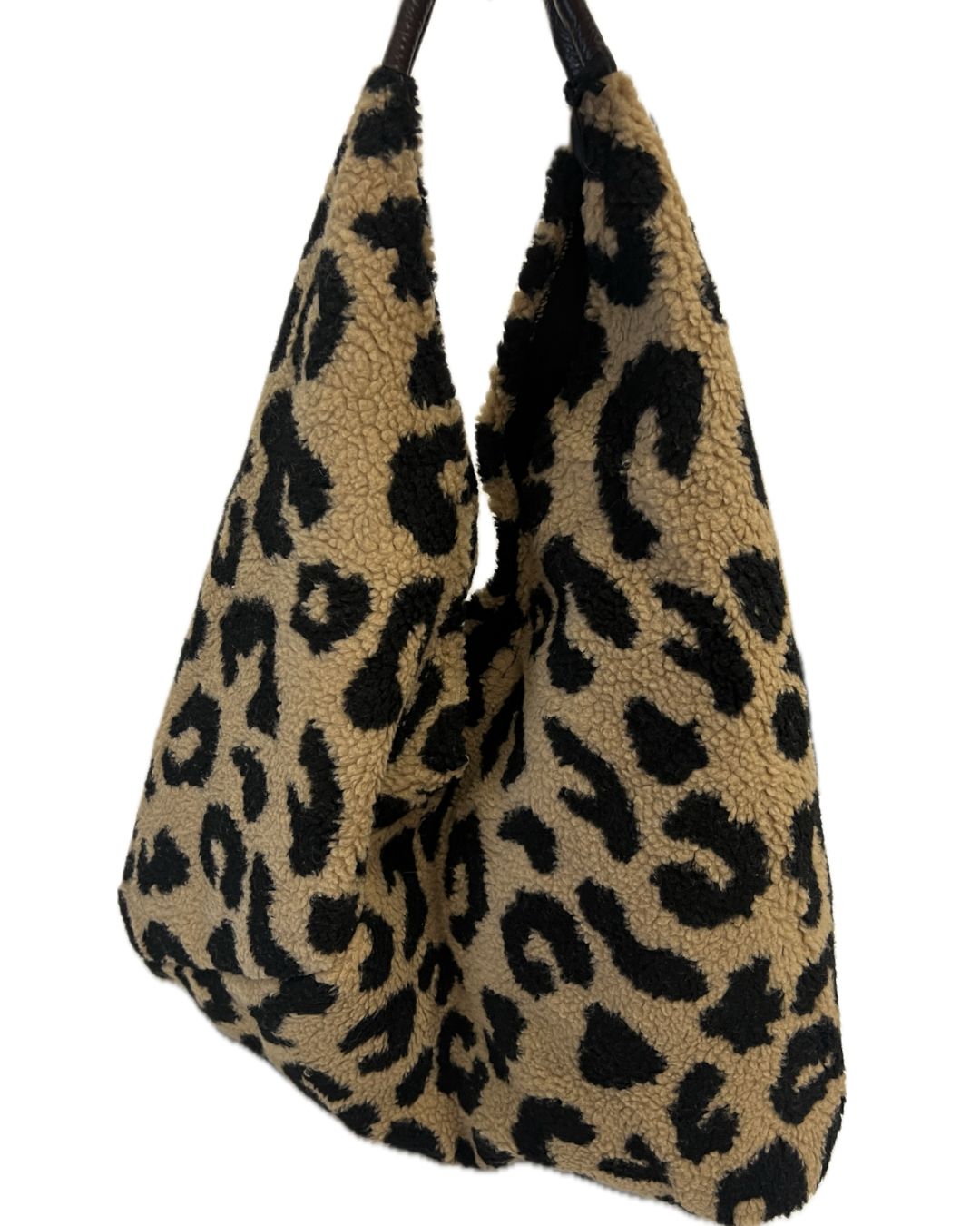 Borg Slouch Shoulder Bag - Camel Animal