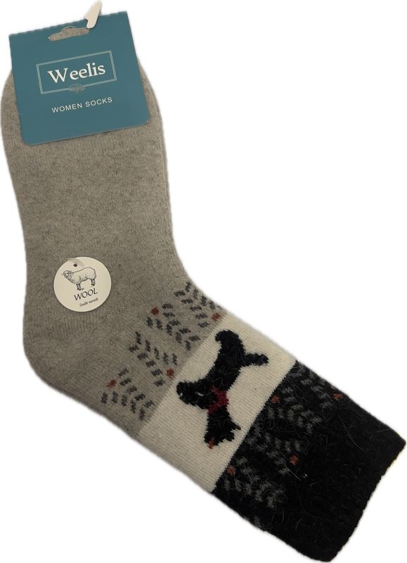Wool Blend Socks - Mabel Grey/Black