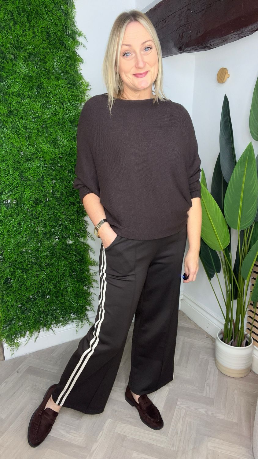 Straight To Wide Leg Trouser - Chocolate Straight To Wide Leg Trouser - Chocolate