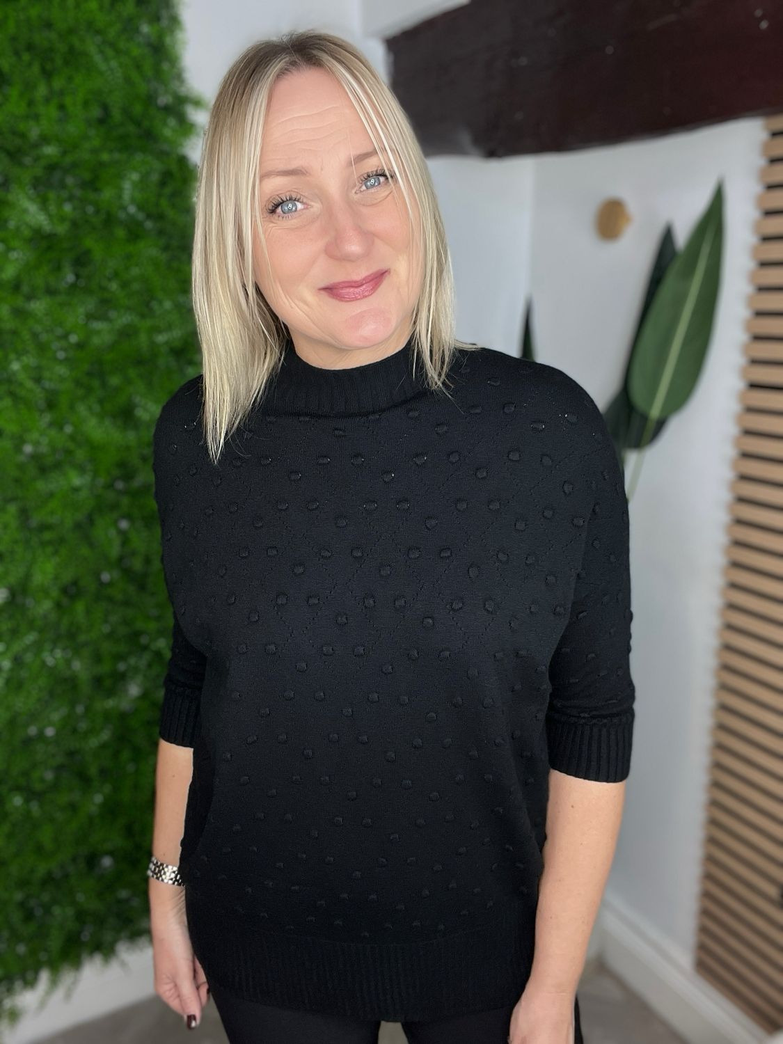 Bobble Detail Jumper - Black