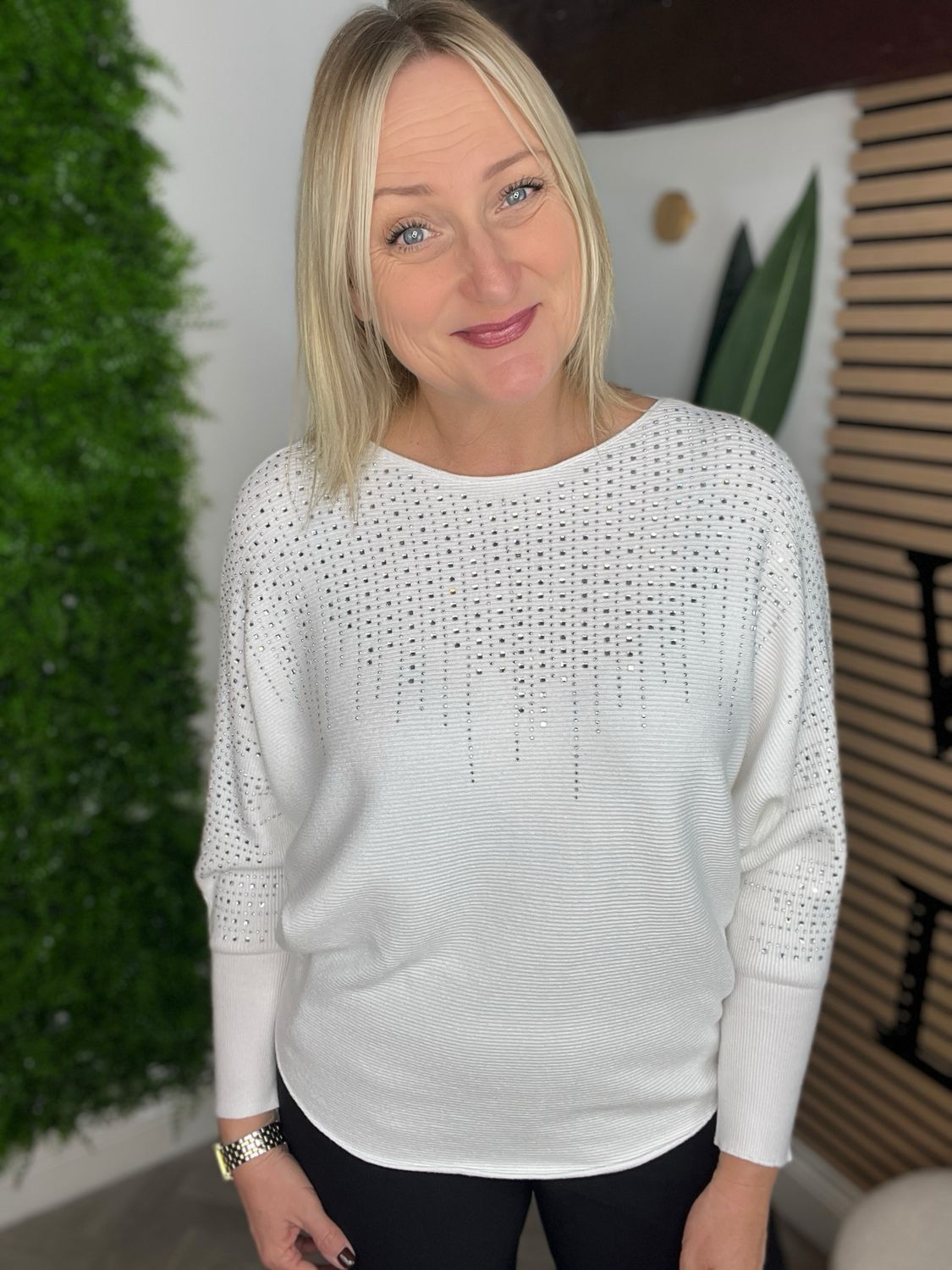 Battersea Diamanté- White