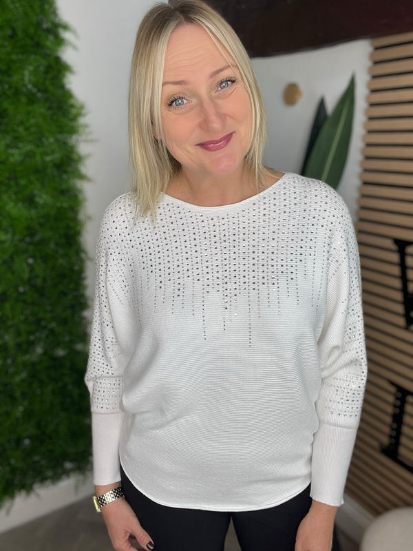 Battersea Diamanté- White