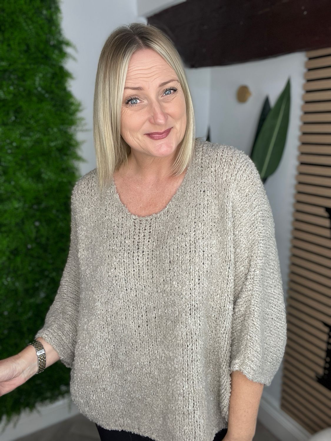 Box Fit Soft Feel Knit Jumper - Ecru Box Fit Soft Feel Knit Jumper - Ecru