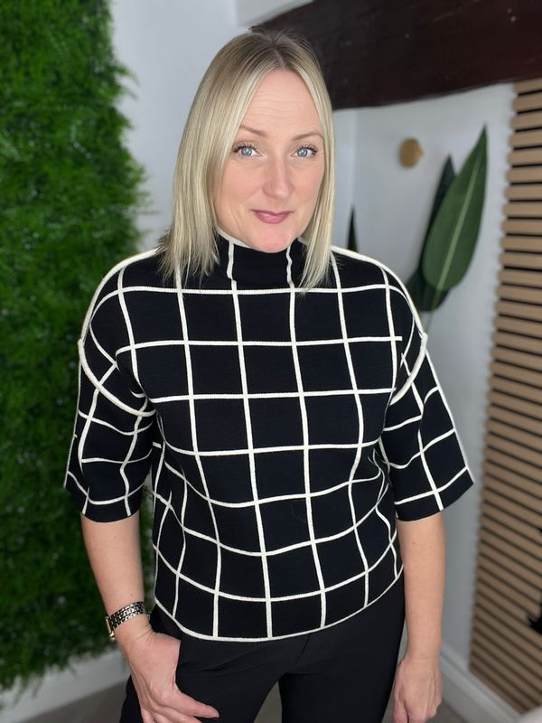 Funnel Neck Jumper - Monochrome