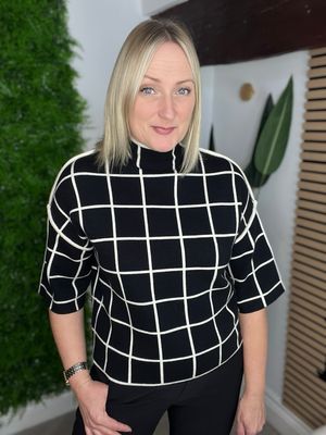 Funnel Neck Jumper - Monochrome