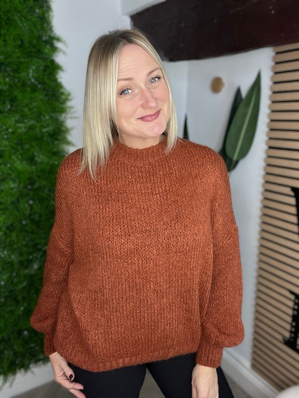 Chunky Knit Jumper - Rust