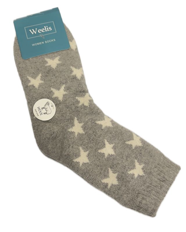 Wool Blend Socks - Star Grey