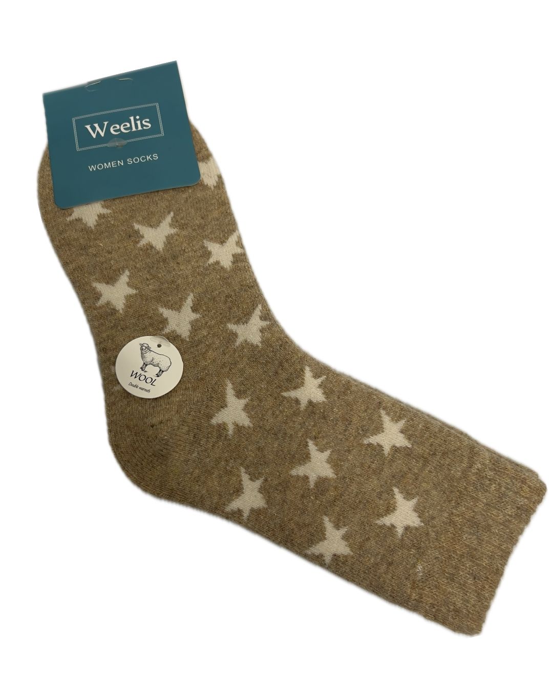 Wool Blend Socks - Star Oatmeal