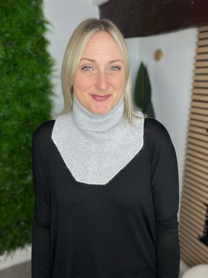 Faux Roll Neck Warmer - Grey