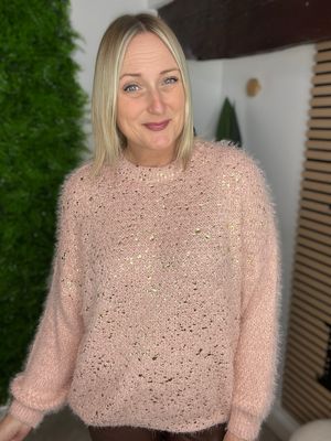 Gold Fleck Soft Jumper - Blush