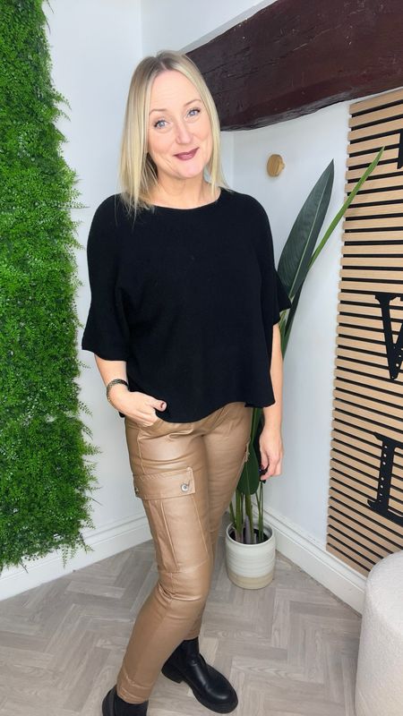 PU Cargo Pocket Magic Trouser - Camel