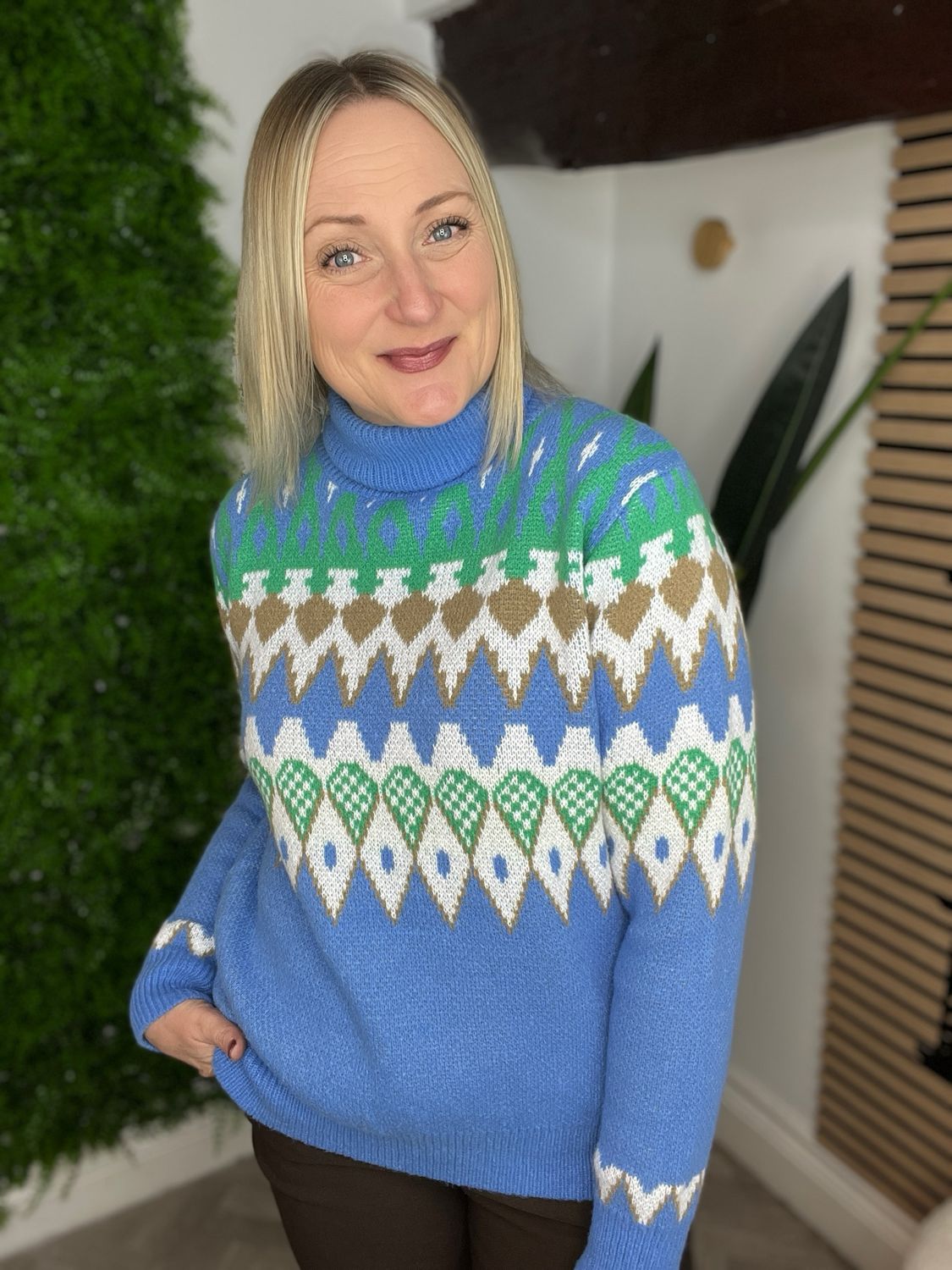 Fair Aisle Jumper - Blue Mix