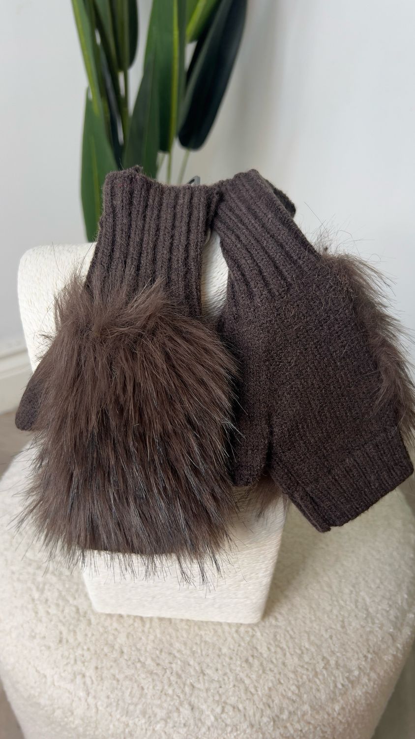 Fingerless Faux Fur - Chocolate