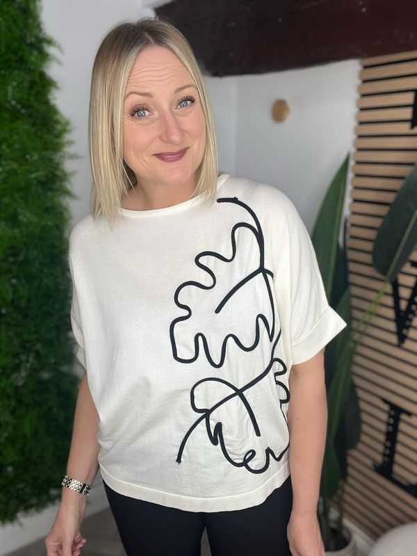 Leaf Appliqué - Cream