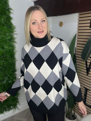 Diamond Knit Jumper - Black Diamond Knit Jumper - Black