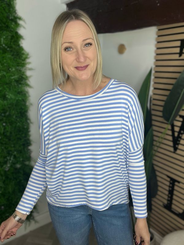 Soft Jersey Slim Stripe - Blue