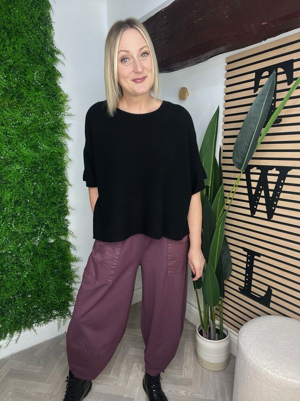 Lola Jersey Trouser - Berry