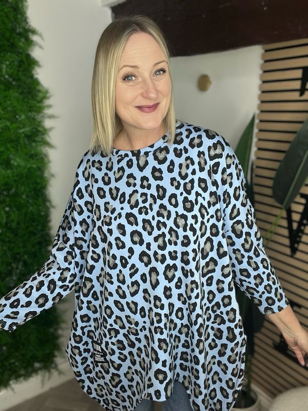 Animal Side Drop Hem - Blue