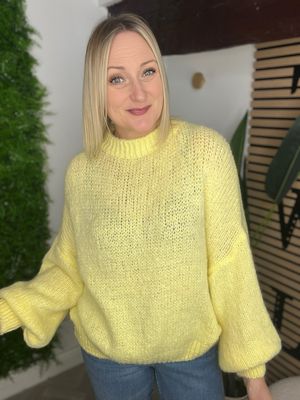 Slouch Knit Soft Jumper - Lemon