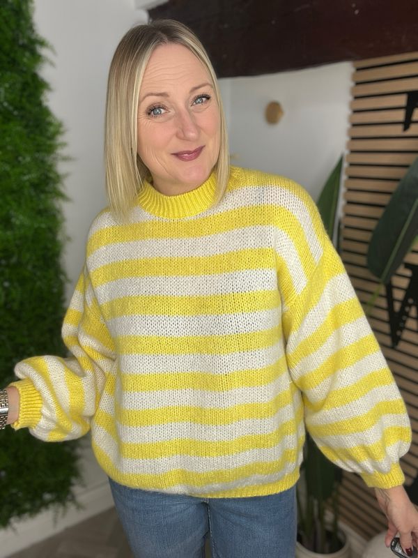 Fresh Spring Stripe Jumper - Lemon & Ecru