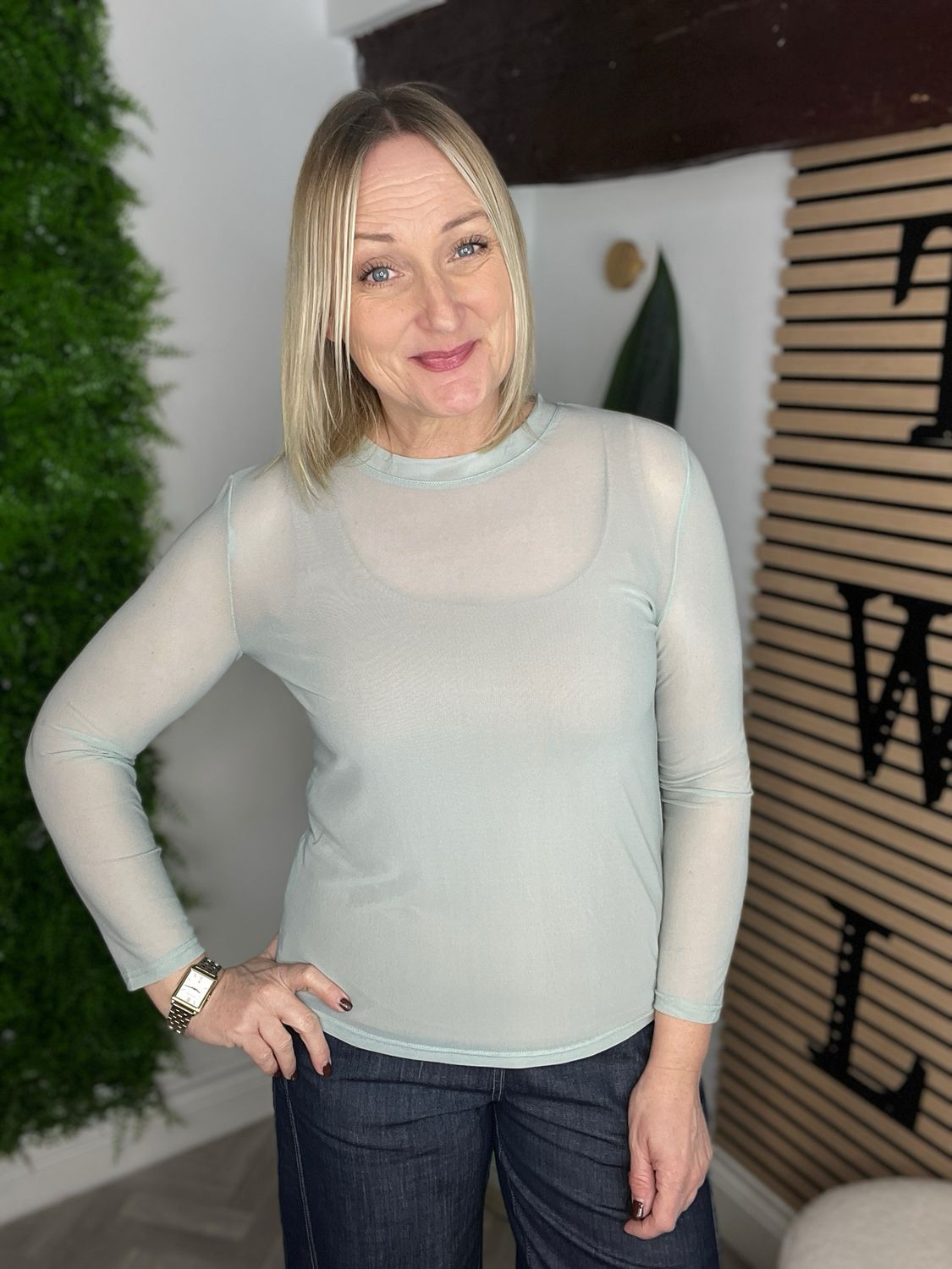 Mesh Top - Pistachio Mesh Top - Pistachio