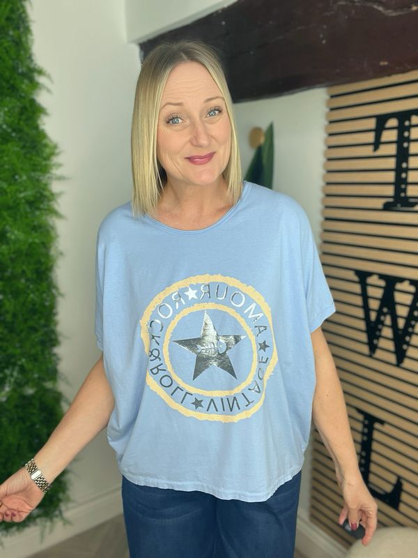 Starfish Tee Relaxed Fit - Light Blue