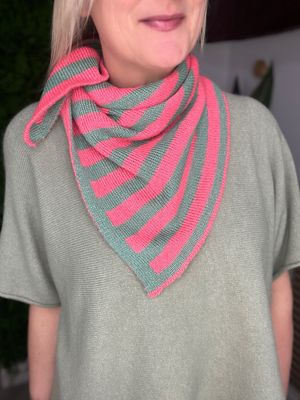 Shawl Scarf Double Sided - Coral & Khaki