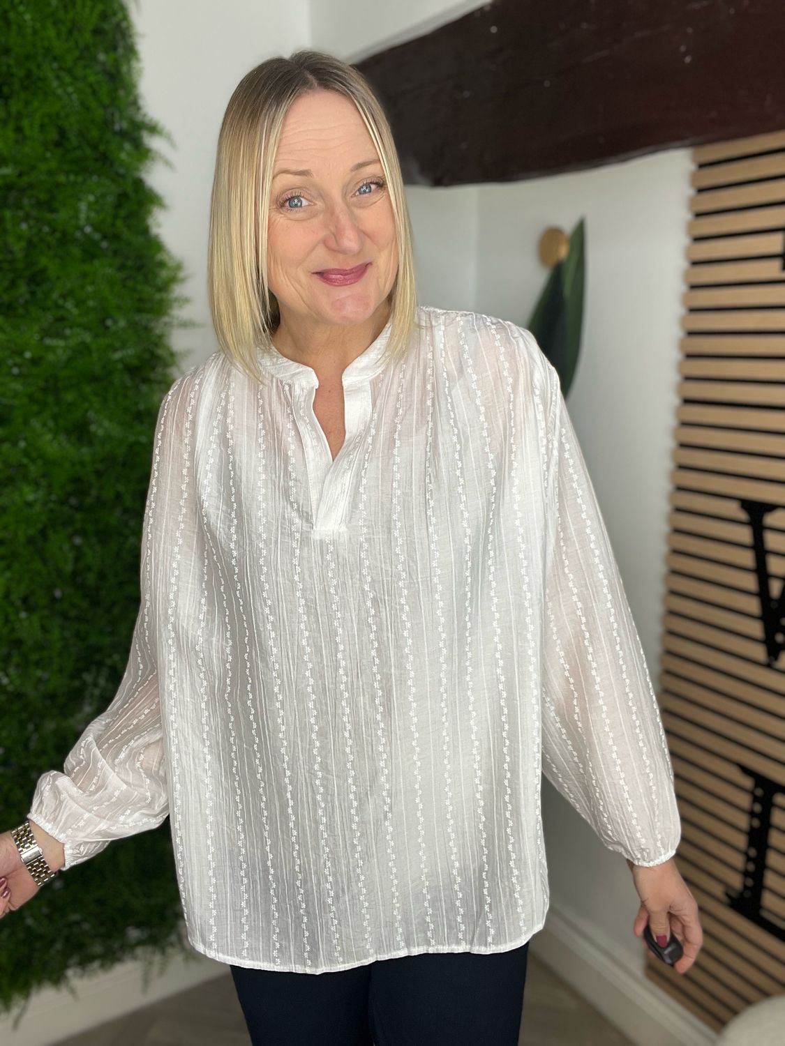 Delicate Embroidered Blouse - White