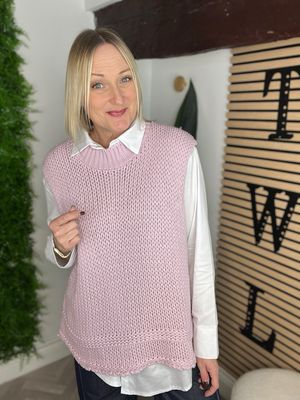 Chunky Knit Sleeveless Tunic - Rose