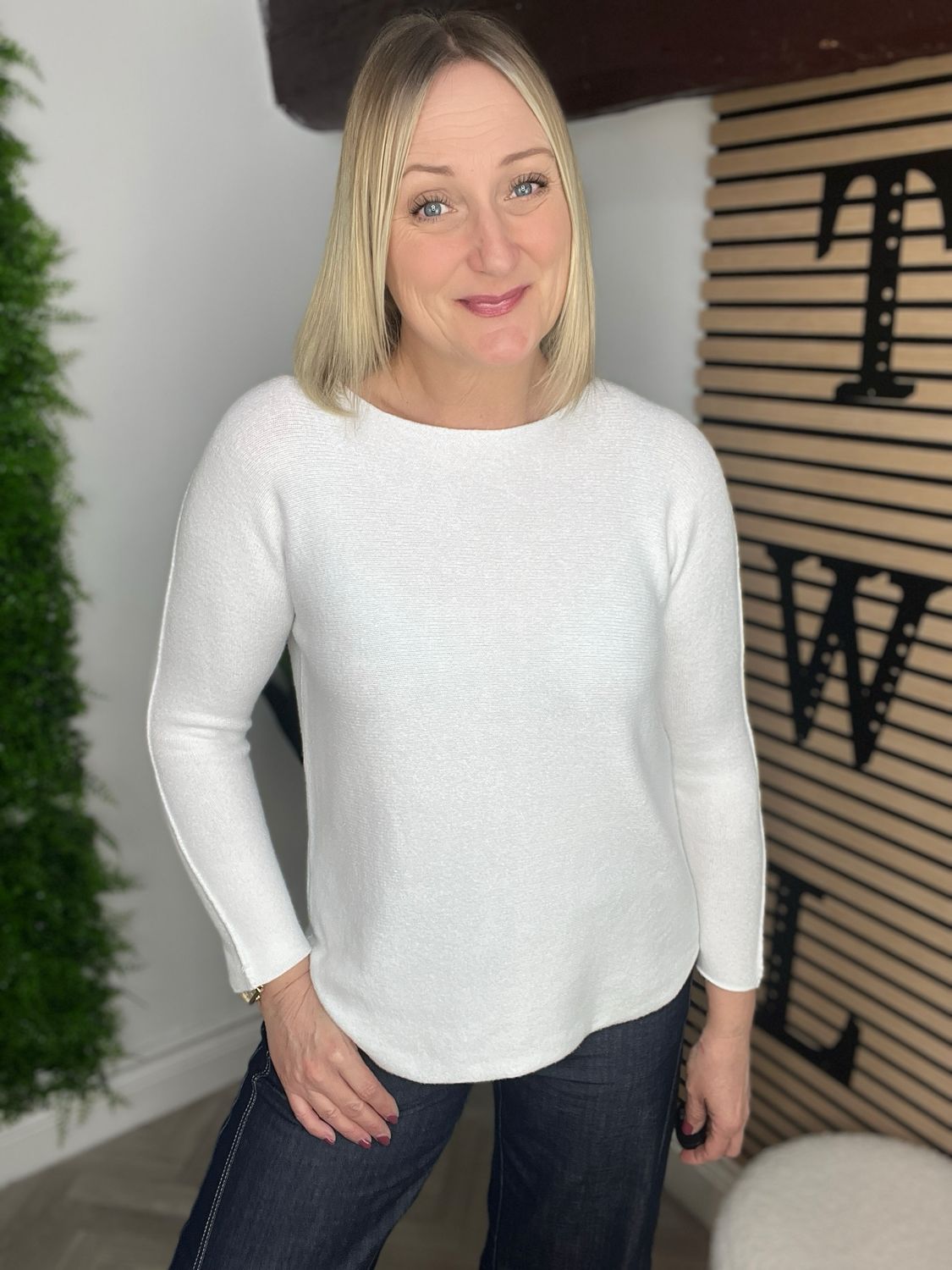 Long Sleeve Base Knit - White