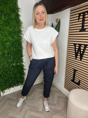 Vintage Dye Soft Jogger Style Trouser - Navy