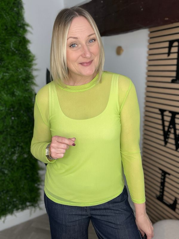 Mesh Top - Lime Green