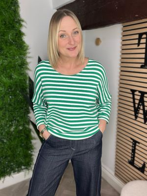 Cotton Stripe Top - Green