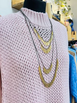 Multi Strand Soft Leaf Necklace