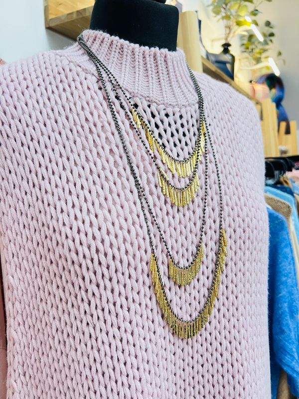 Multi Strand Soft Leaf Necklace