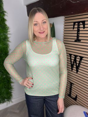 Sheer Mesh Base Layer - Dot Lime Green Sheer Mesh Base Layer - Dot Lime Green