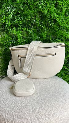 Crossbody Curved Bag - Cream