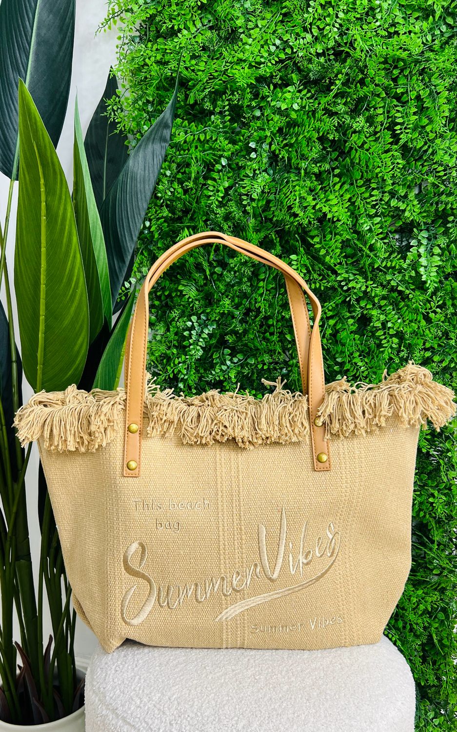 Summer Vibes Beach Bag - Camel Summer Vibes Beach Bag - Camel