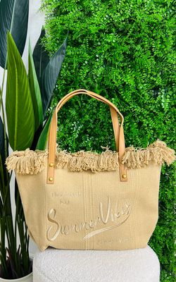 Summer Vibes Beach Bag - Camel