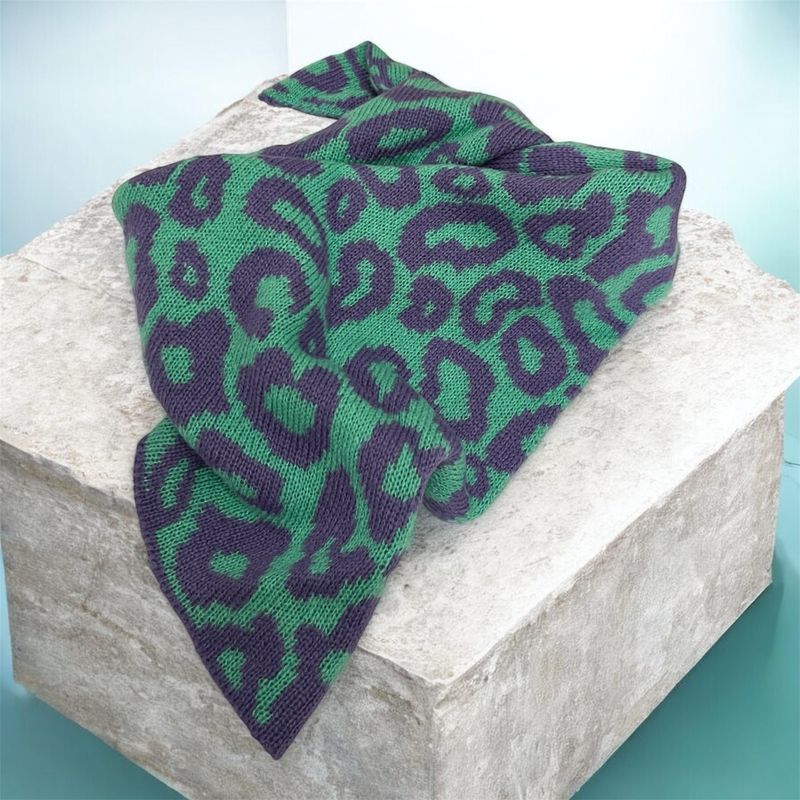 Shawl Scarf Double Sided - Aqua & Lavender